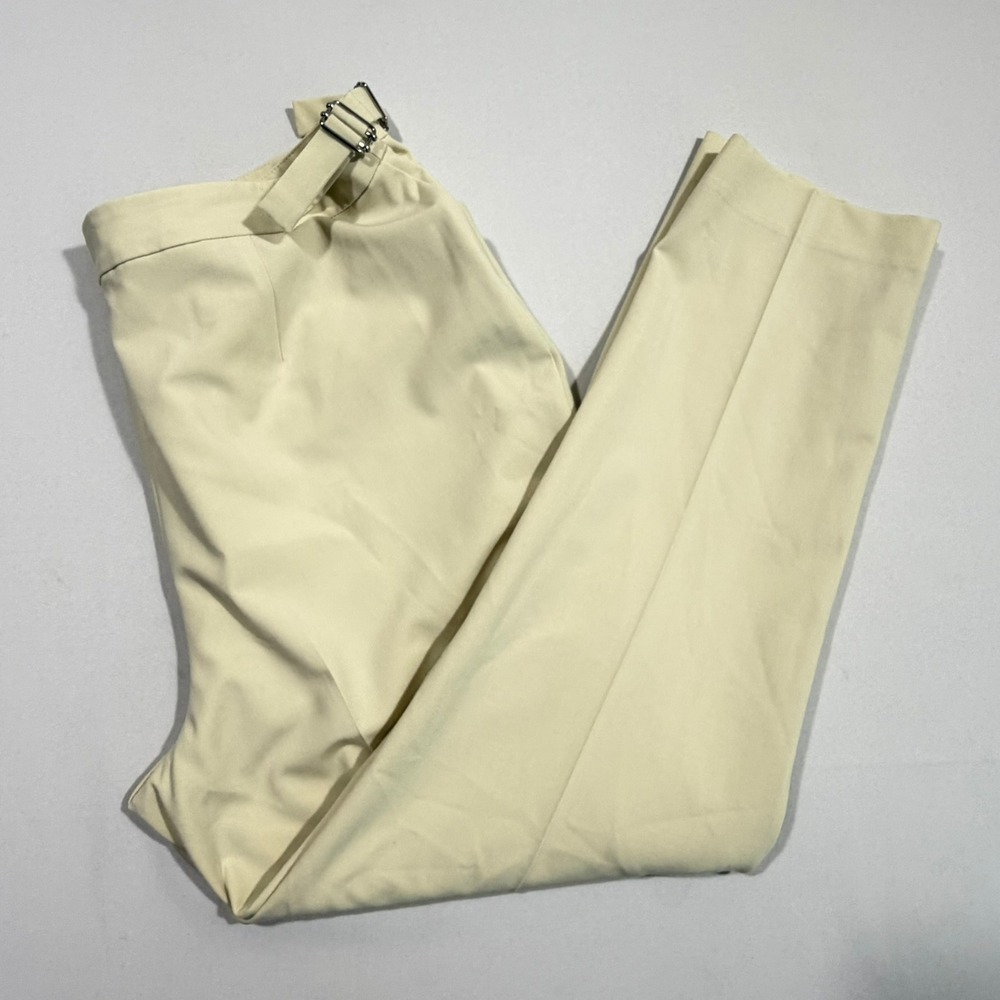 Calvin Klein Womens 12 Beige Side Adjustable Tab Dress Pants Lined Office Siren